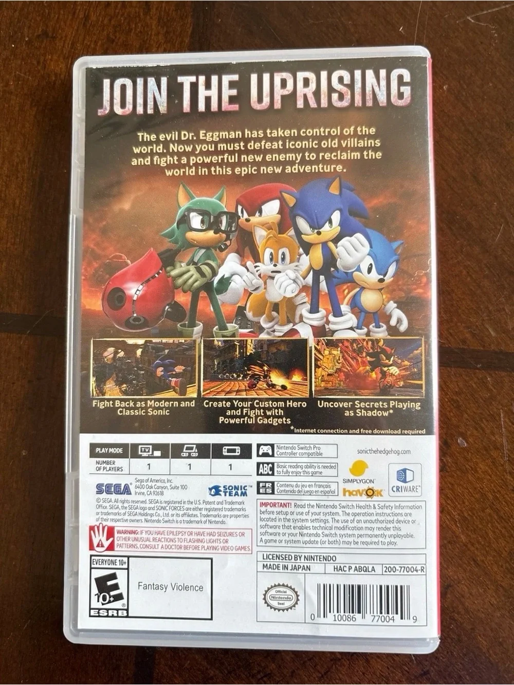 Nintendo Sonic Forces (Blue, Red, Orange) - Nintendo Switch